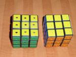 Prototype of the Rubik's Game Cube (left)