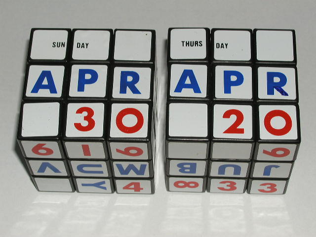 Calendar Cube - English with mistake