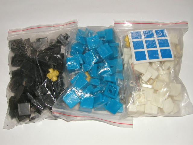 Blue, black and white plastic DIY kits from China 2006